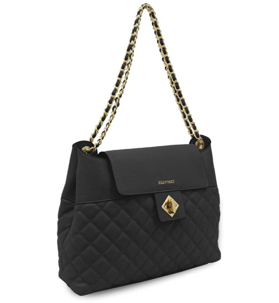 Guy Laroche Quilted Leather Handbag with Chain Strap - Handbags