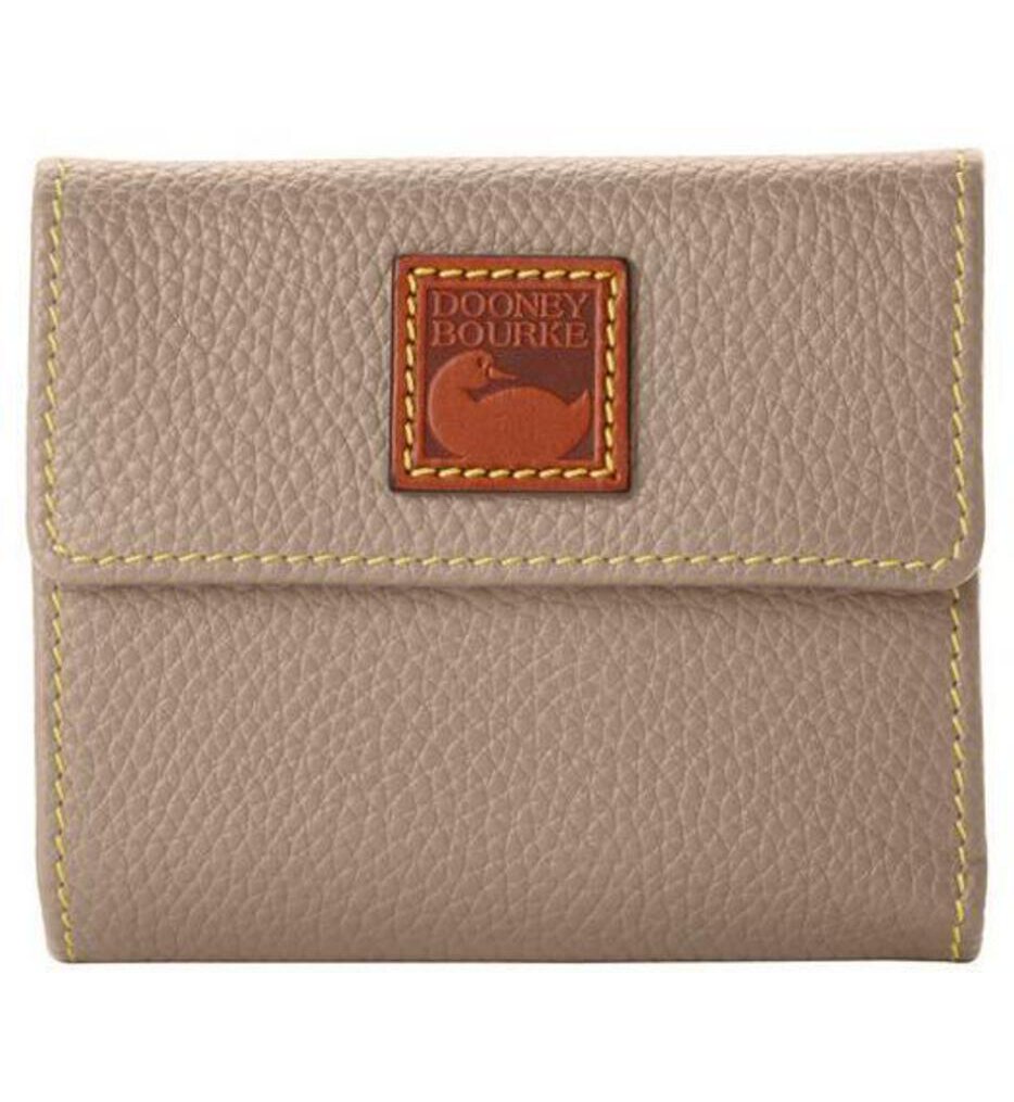 Dooney & Bourke Pebble Grain Leather Taupe Continental Clutch Wallet