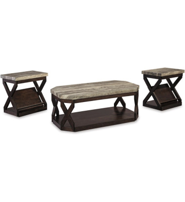 Signature Design by Ashley - Radilyn Occasional Table Set of 3, Grayish Brown